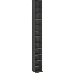 Étagère CD Tynset 175 x 20 x 20 cm gris foncé en.casa