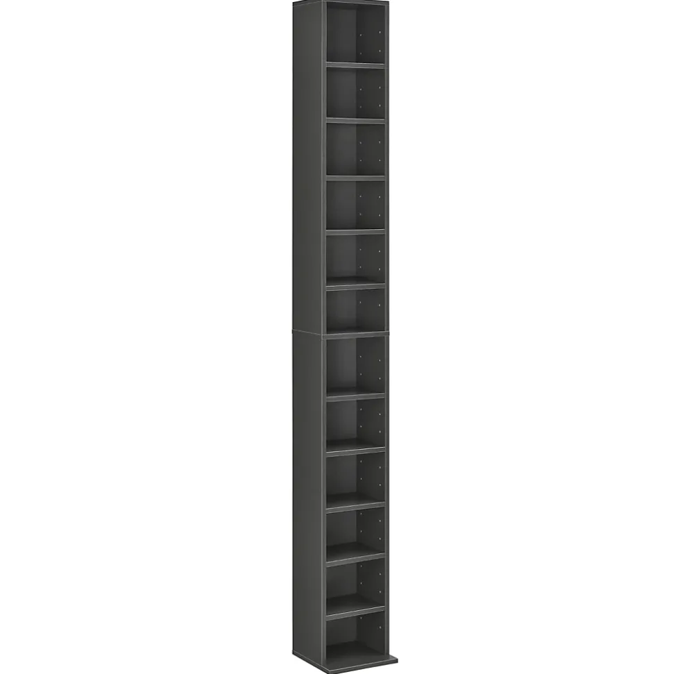 Étagère CD Tynset 175 x 20 x 20 cm gris foncé en.casa