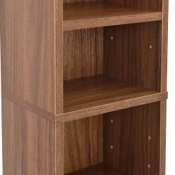 Étagère CD Tynset 175 x 20 x 20 cm effet noyer en.casa