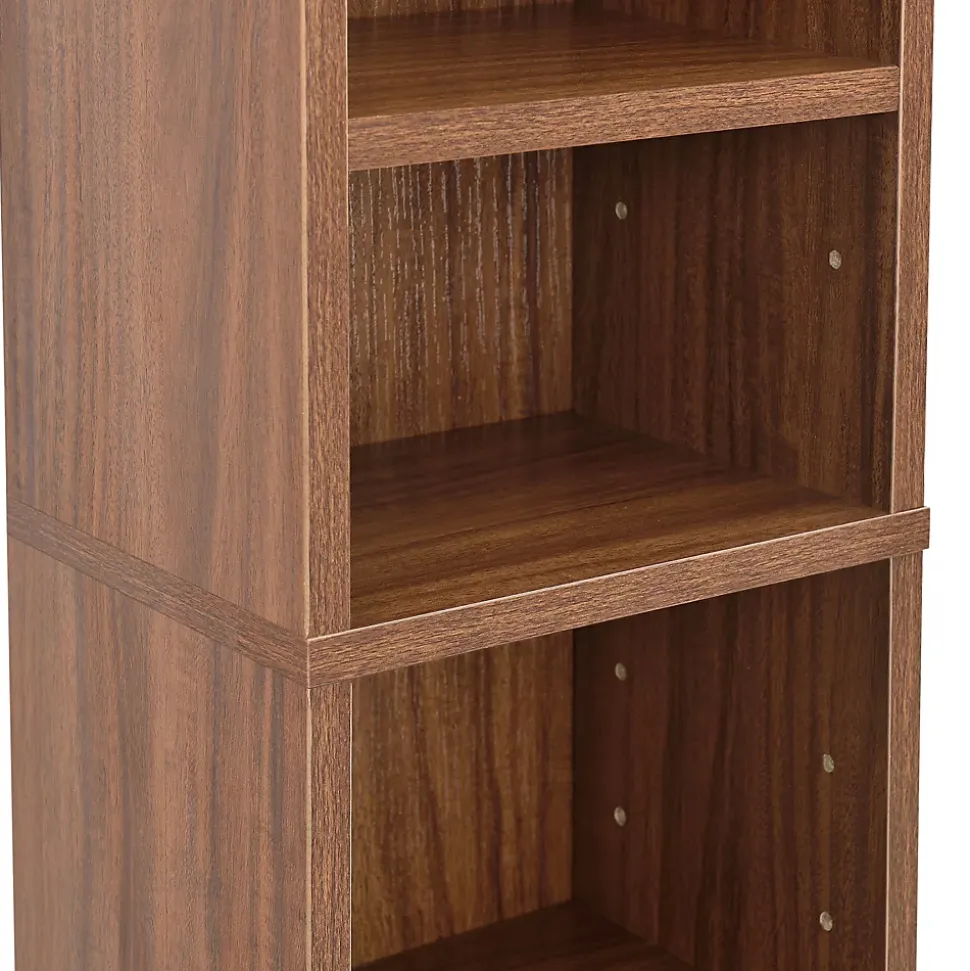 Étagère CD Tynset 175 x 20 x 20 cm effet noyer en.casa