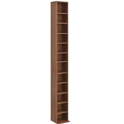 Étagère CD Tynset 175 x 20 x 20 cm effet noyer en.casa