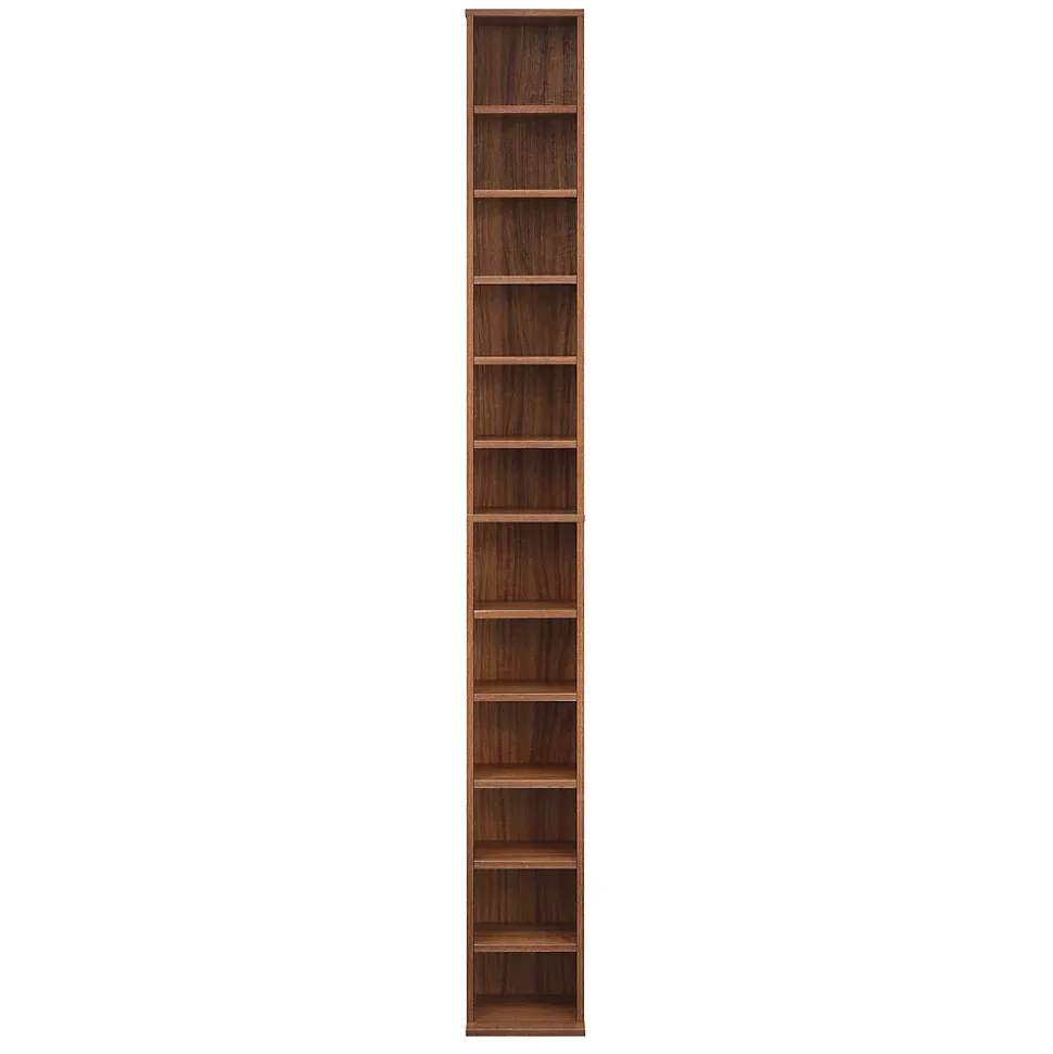Étagère CD Tynset 175 x 20 x 20 cm effet noyer en.casa