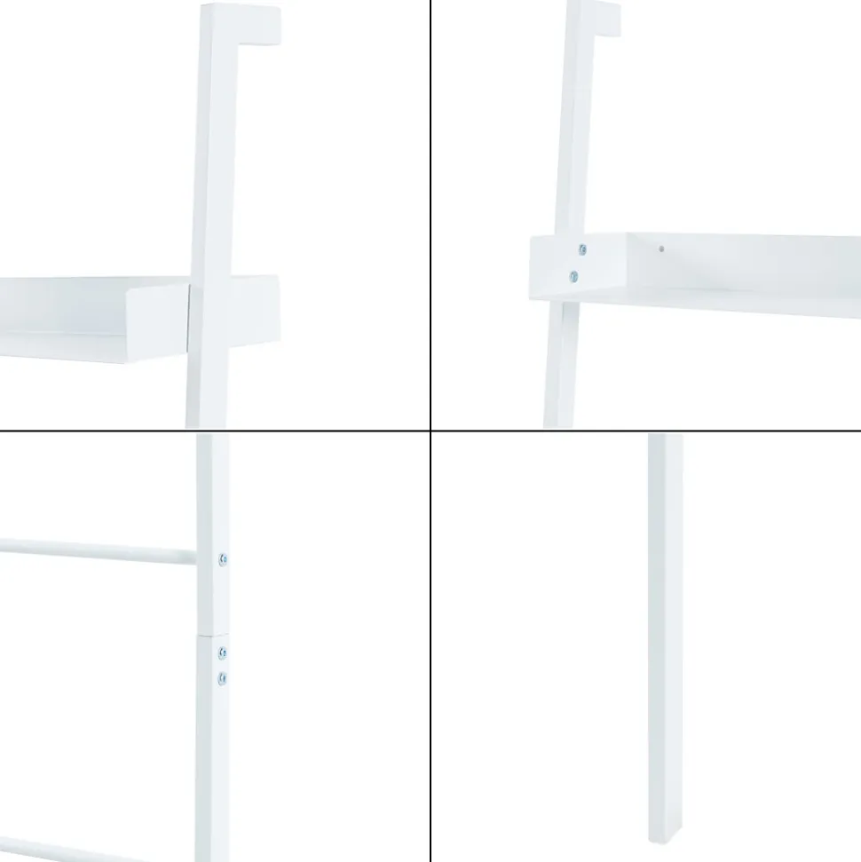 Étagère échelle Oeksnes acier 160 x 50 x 28 cm blanc en.casa