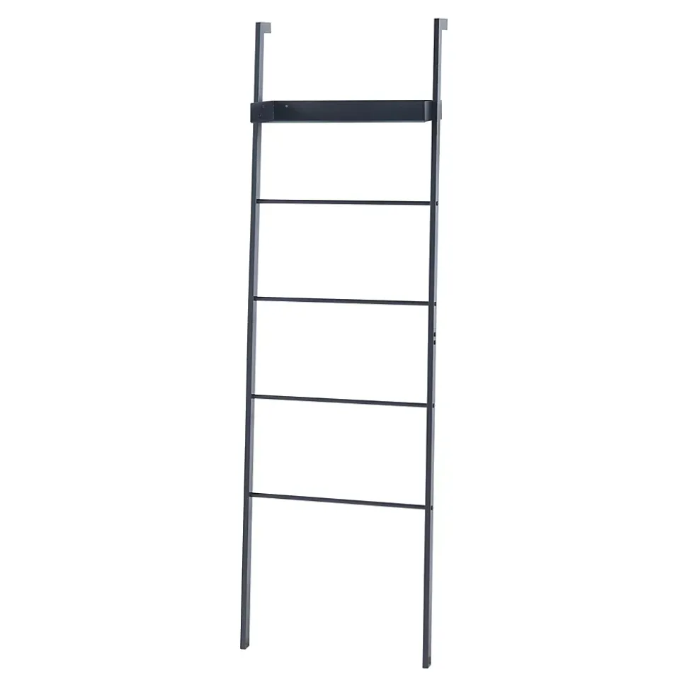 Étagère échelle Oeksnes acier 160 x 50 x 28 cm noir en.casa