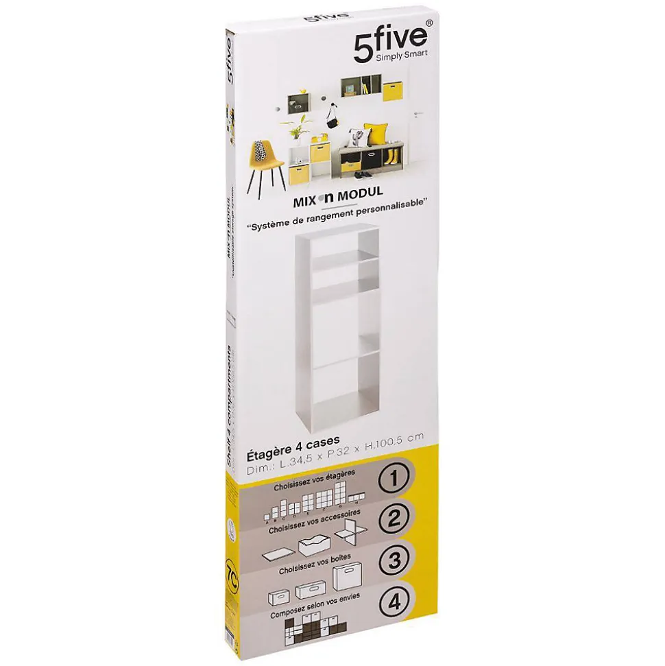 Étagère colonne 4 cases Blanc Mix N' Modul - 5Five