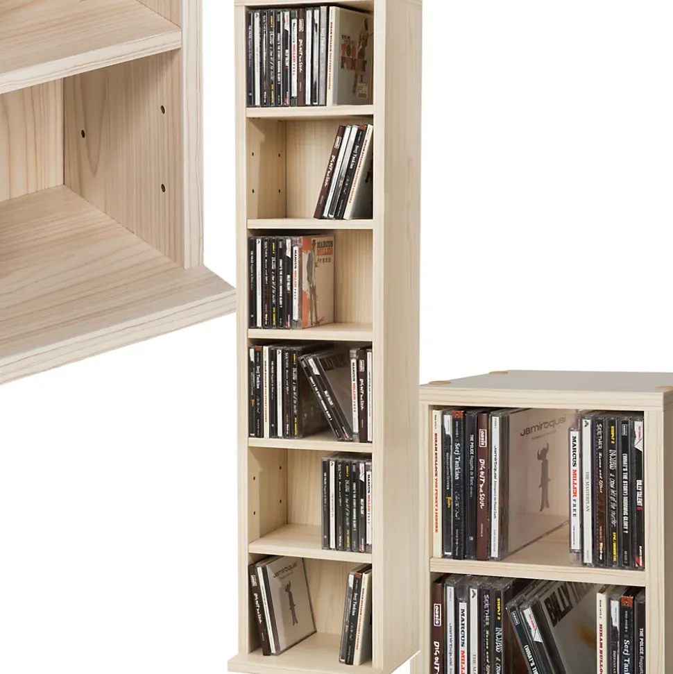Étagère Colonne Meuble de Rangement 6 compartiments 90x21x20cm aspect bois