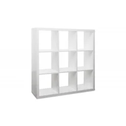 Étagère cube 9 casiers décor blanc - Classico