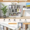 Étagère 8-Cube, 3 Niveaux avec Compartiments, 2 Kits Anti-basculement, Armoire pour Livres ,Jouets, 100 x 24 x 104 cm (Blanc)