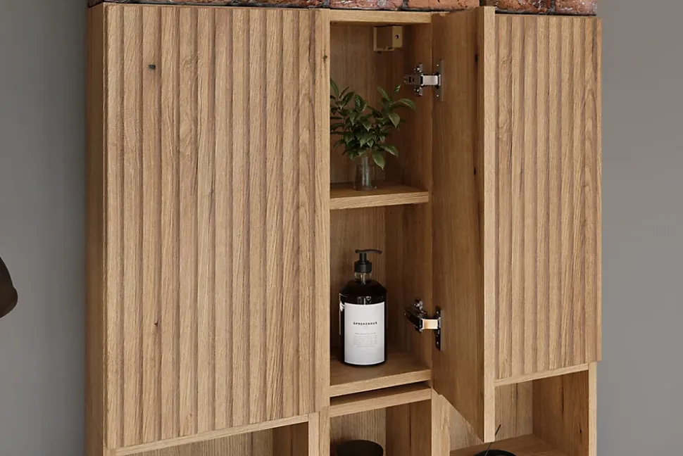 Étagère cube de salle de bain suspendue 20 x 20 cm NOVA chêne Coast Evoke