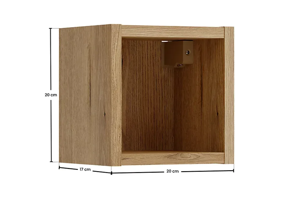Étagère cube de salle de bain suspendue 20 x 20 cm NOVA chêne Coast Evoke