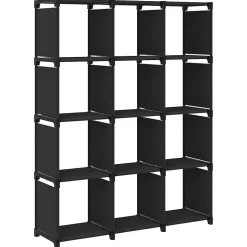 Étagère d'affichage 12 cubes Noir 103x30x141 cm Tissu vidaXL