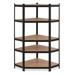 Étagère d'angle Boudech Nook 5 tablettes MDF 180x75x40 cm noire