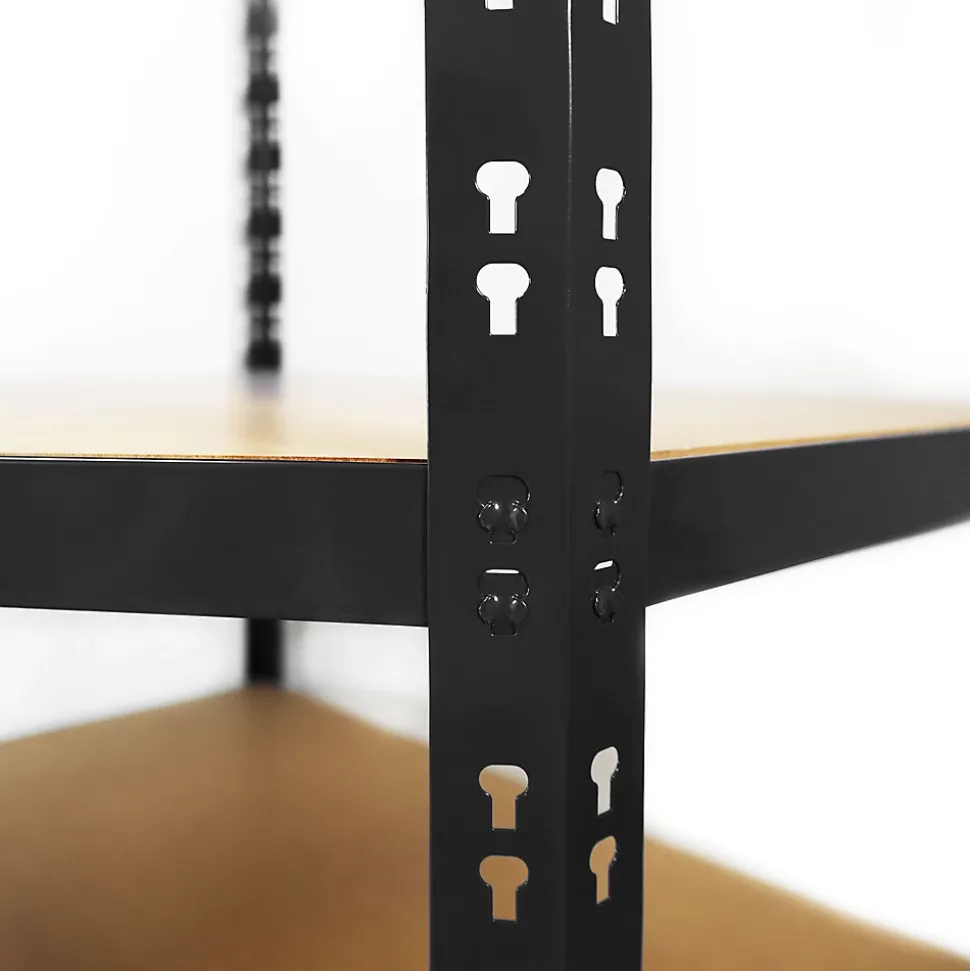 Étagère d'angle charge lourde, Noir, 5 Étages, 180 x 90 x 42 x 60 cm Charge Max : 875 kg