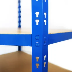 Étagère d'angle charge lourde, Bleu, 5 Étages, 180 x 90 x 42 x 60 cm Charge Max : 875 kg