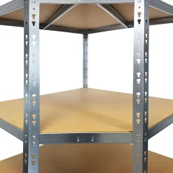 Étagère d'angle charge lourde, Galvanisé, 5 Étages, 180 x 90 x 42 x 60 cm Charge Max : 875 kg