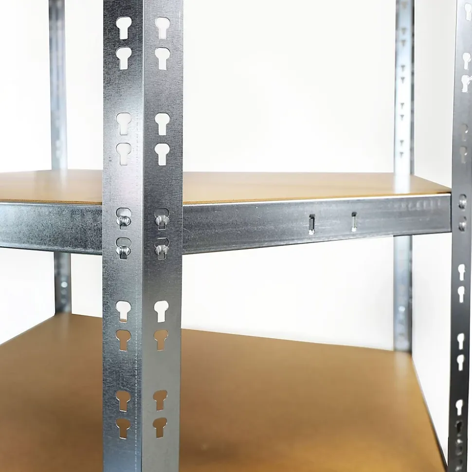 Étagère d'angle charge lourde, Galvanisé, 5 Étages, 180 x 90 x 42 x 60 cm Charge Max : 875 kg