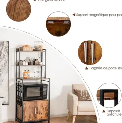 étagère de Cuisine Meuble de Rangement pour Cuisine Support de Rangement pour Four à Micro Ondes