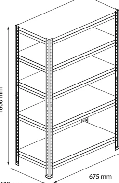 Étagère de garage en acier thermo-laqué GoodHome Rand H. 180 x L. 67,5 x P. 40 cm