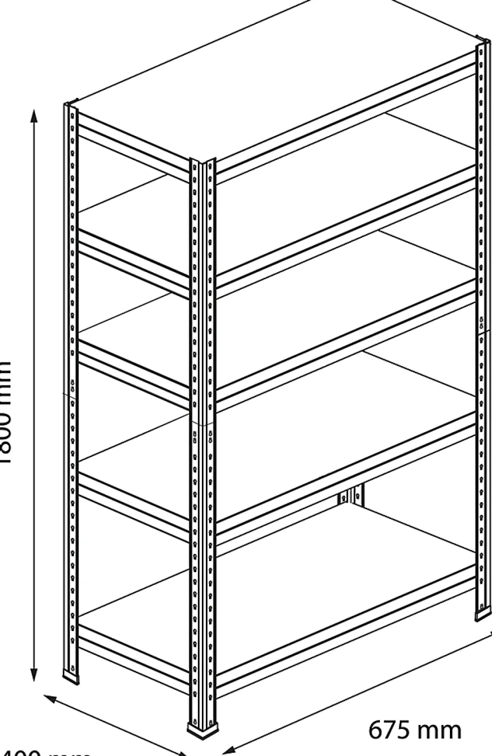 Étagère de garage en acier thermo-laqué GoodHome Rand H. 180 x L. 67,5 x P. 40 cm