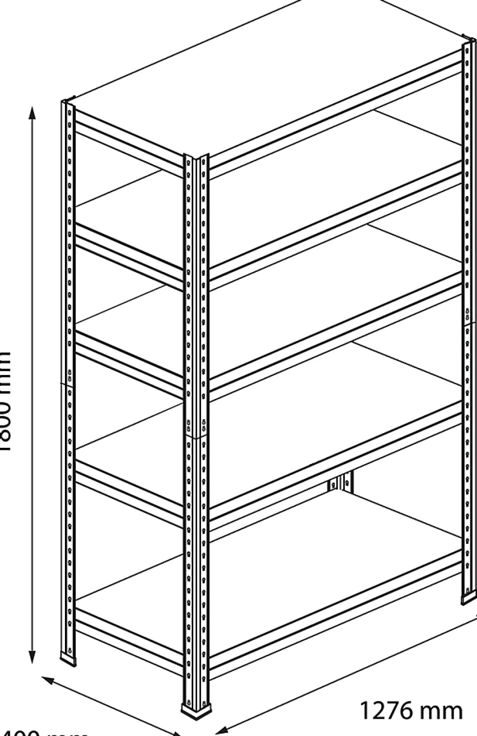 Étagère de garage en acier thermo-laqué GoodHome Rand H. 180 x L. 127,6 x P. 40 cm