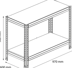 Étagère de garage en acier thermo-lacqué GoodHome Rand H. 90 x L. 97 x P. 60 cm