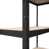 Étagère de garage en acier thermo-laqué noir GoodHome Ryle H. 179 x L. 75 x P. 35 cm