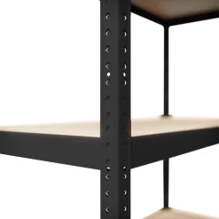Étagère de garage en acier thermo-laqué noir GoodHome Ryle H. 179 x L. 75 x P. 35 cm