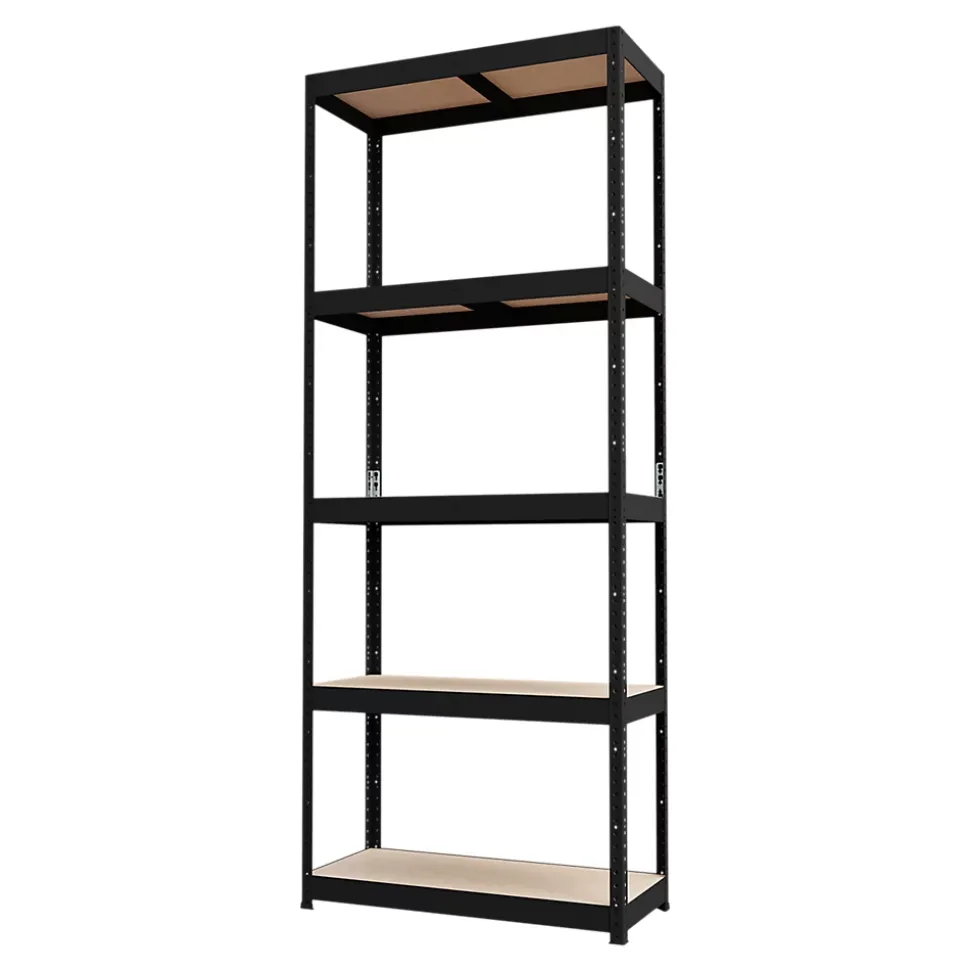 Étagère de garage en acier thermo-laqué noir GoodHome Ryle H. 179 x L. 75 x P. 35 cm