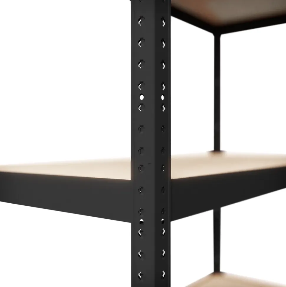 Étagère de garage en acier thermo-laqué noir GoodHome Ryle H. 179 x L. 90 x P. 40 cm