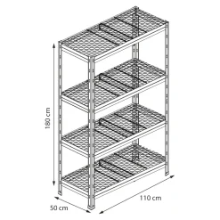Étagère de garage en aluminium H.180 x l.110 x P.50 cm Horeca