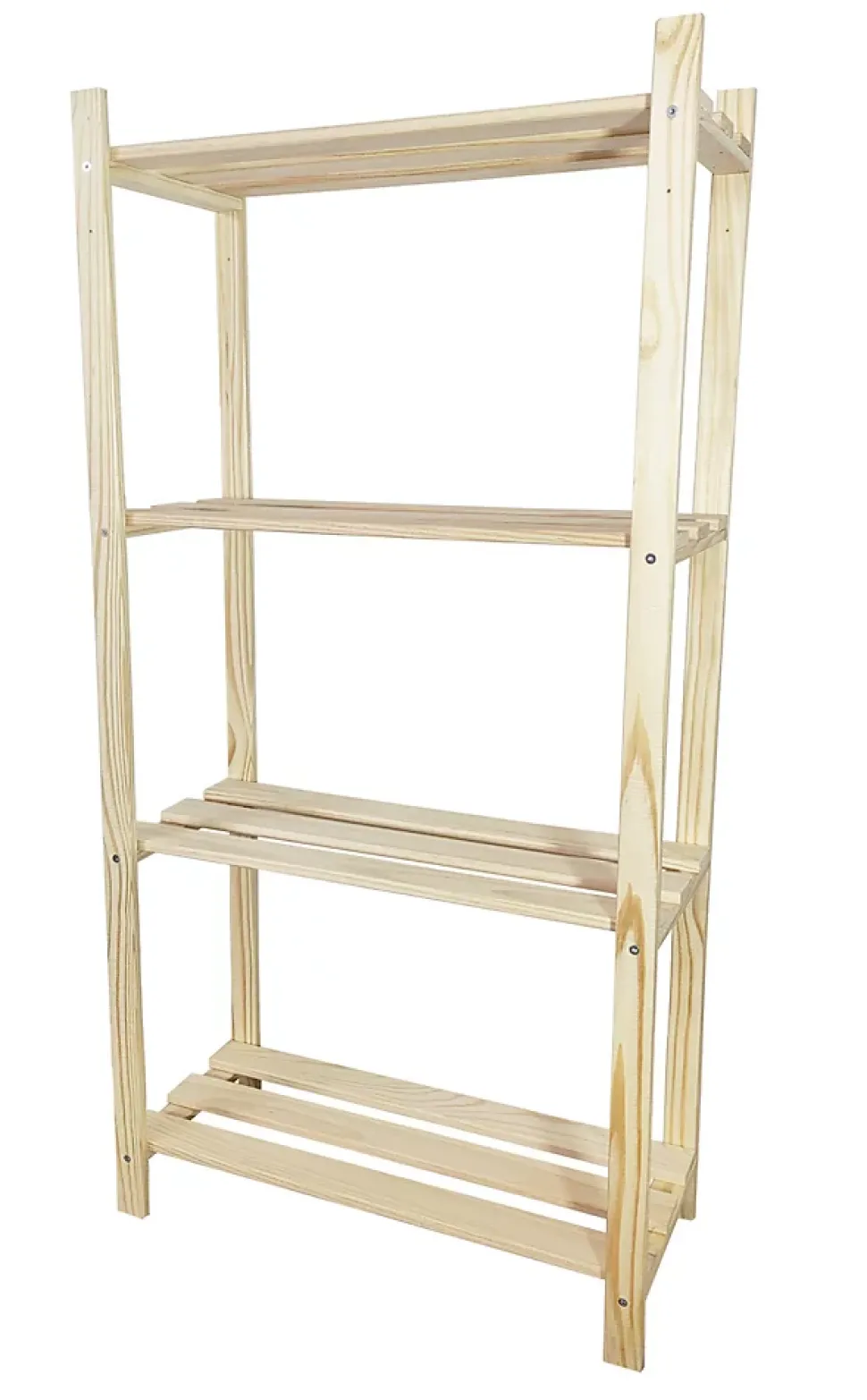 Étagère de garage en bois 4 tablettes L. 65 x H. 130 x P. 30 cm