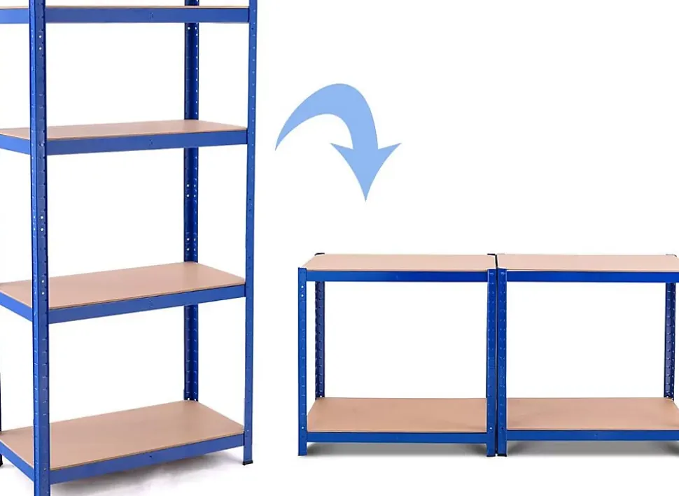 Étagère de Rangement avec 4 Étagères pour Garage Atelier Divers Modèles Charge Lourde en Fer et MDF