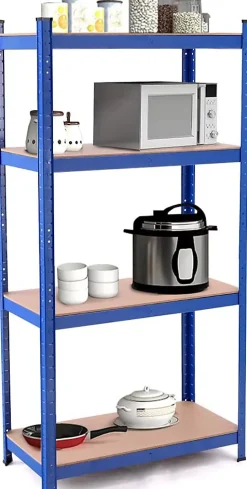 Étagère de Rangement avec 4 Étagères pour Garage Atelier Divers Modèles Charge Lourde en Fer et MDF