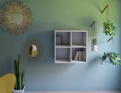Étagère de rangement murale blanche GoodHome Atomia H. 75 x L. 75 x P. 35 cm