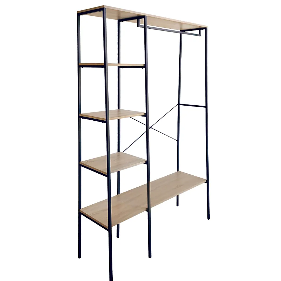 Étagère de rangement style industriel Napari 4 cases bois et métal H. 190 x L. 116,4 cm