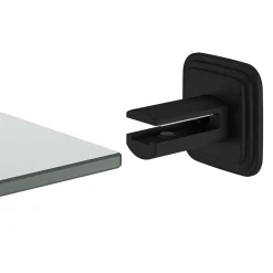 Étagère de salle de bain en verre et acier inoxydable noir H.40 cm Teesta GoodHome