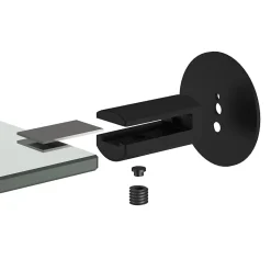 Étagère de salle de bain en verre et acier inoxydable noir H.40 cm Cavally GoodHome