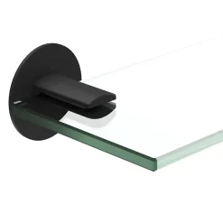 Étagère de salle de bain en verre et acier inoxydable noir H.40 cm Cavally GoodHome