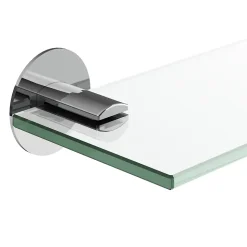 Étagère de salle de bain en verre et acier inoxydable chromé H.40 cm Cavally GoodHome