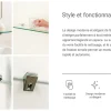 Étagère De Salle Tulup 90x13 cm Au-Dessus Du Lavabo Avec Supports En Métal Chromé