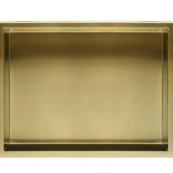 ÉTAGÈRE D'ENCASTREMENT POUR SALLE DE BAINS REA 8 30X45X10 BRUSH GOLD