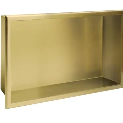 ÉTAGÈRE D'ENCASTREMENT POUR SALLE DE BAINS REA 8 30X45X10 BRUSH GOLD