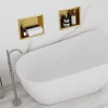 ÉTAGÈRE D'ENCASTREMENT POUR SALLE DE BAINS REA 7 30X30X10 BRUSH GOLD