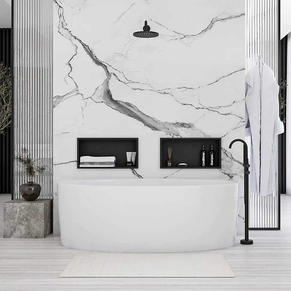ÉTAGÈRE D'ENCASTREMENT POUR SALLE DE BAINS REA 5 30X45X10 BLACK
