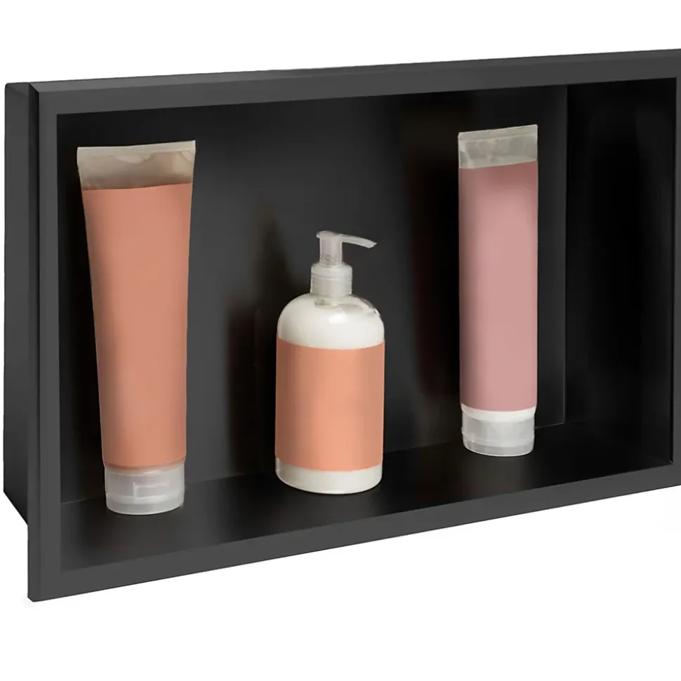 ÉTAGÈRE D'ENCASTREMENT POUR SALLE DE BAINS REA 5 30X45X10 BLACK