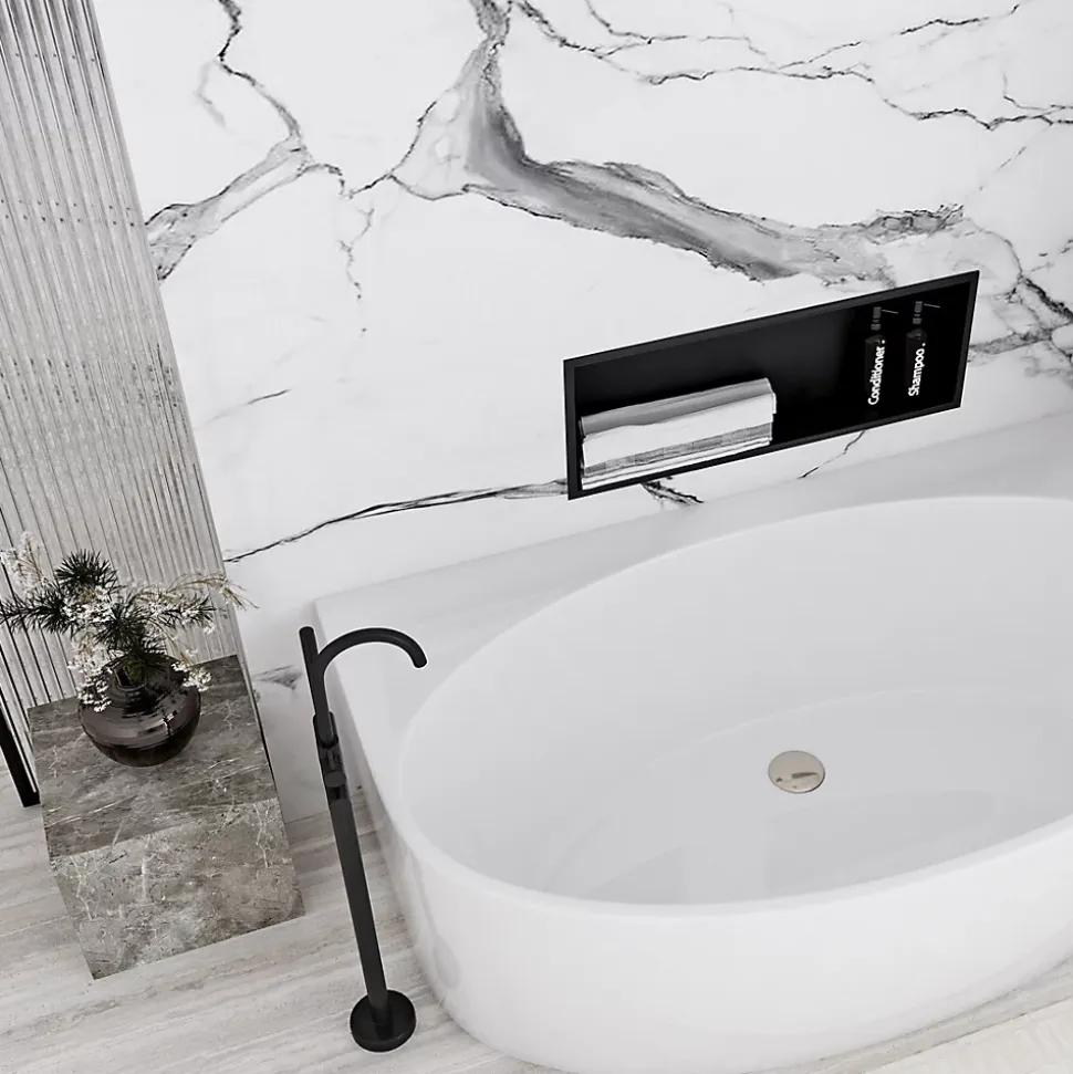 ÉTAGÈRE D'ENCASTREMENT POUR SALLE DE BAINS REA 6 30X60X10 BLACK