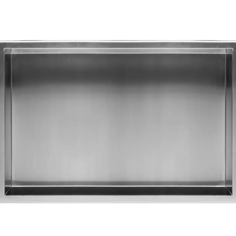 ÉTAGÈRE D'ENCASTREMENT POUR SALLE DE BAINS REA 3 30X60X10 BRUSH STEEL