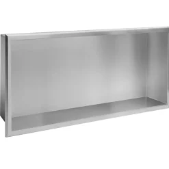 ÉTAGÈRE D'ENCASTREMENT POUR SALLE DE BAINS REA 3 30X60X10 BRUSH STEEL