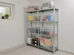 Étagère en acier galvanisé argenté Schulte Regalwelt Powermax H. 180 x L. 160 x P. 40 cm