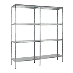 Étagère en acier galvanisé argenté Schulte Regalwelt Powermax H. 180 x L. 160 x P. 40 cm